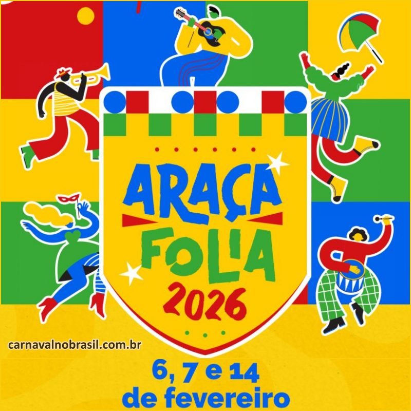 Araçafolia 2026 - programação do Carnaval 2026 de Araçatuba em São Paulo - carnavalnobrasil.com.br