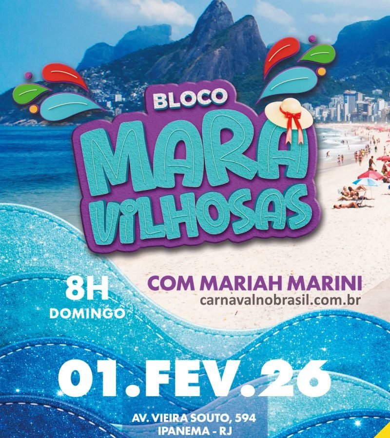 Rio de Janeiro Carnaval de Rua 2026 : desfile do Bloco Maravilhosas na orla de Ipanema