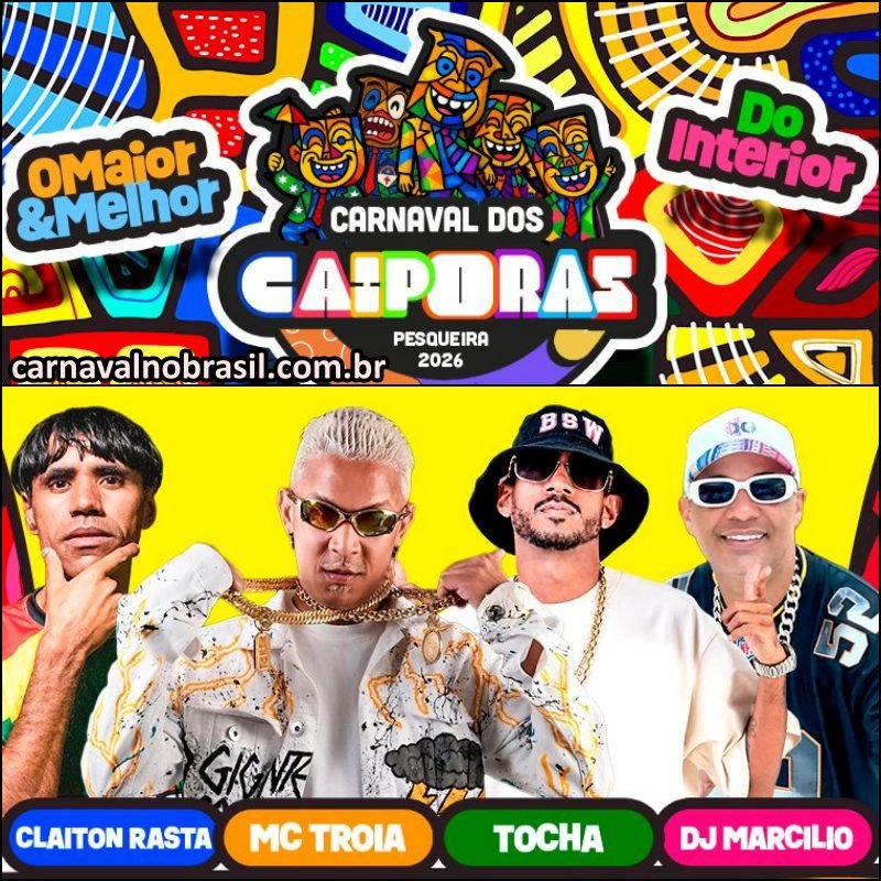 Carnaval de Pesqueira 2026 em Pernambuco : programação oficial do Polo Prado e Homem da Meia-Noite