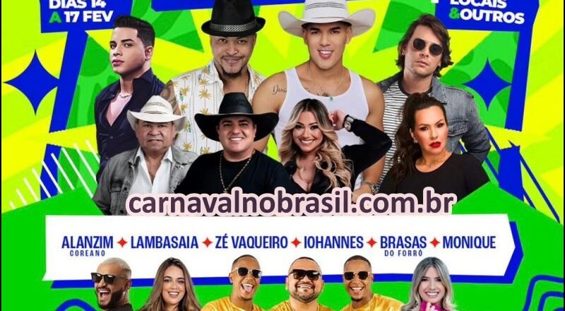 Atrações do Carnaval 2026 na Avenida Beira-Rio em Colinas no Maranhão