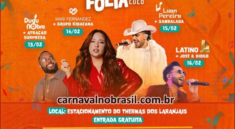 Olímpia Folia 2026 - programação do Carnaval de Estância Turística de Olímpia em São Paulo