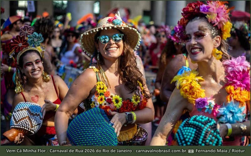 Fotos bloco Vem Cá Minha Flor no Carnaval de Rua 2026 do Rio de Janeiro