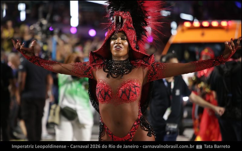 Iza no desfile da Imperatriz Leopoldinense no Carnaval 2026 do Rio de Janeiro